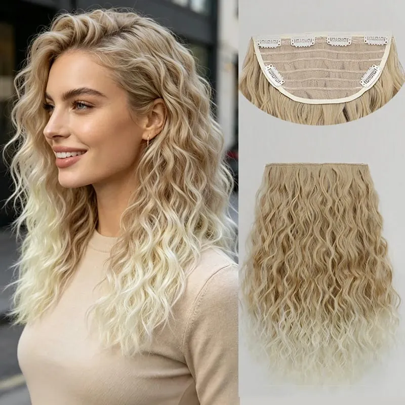 18Inch Synthetic Long Curly Wave Hair Extensions 6 Clip Heat Resistant Silky Hairpiece For Women Daily Party Use — image 11