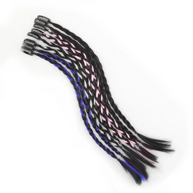 A card of sweet cool girl's boxing braid wig ponytail mini Fried Dough Twists braid color ear dye pigtail 8 pieces — image 7