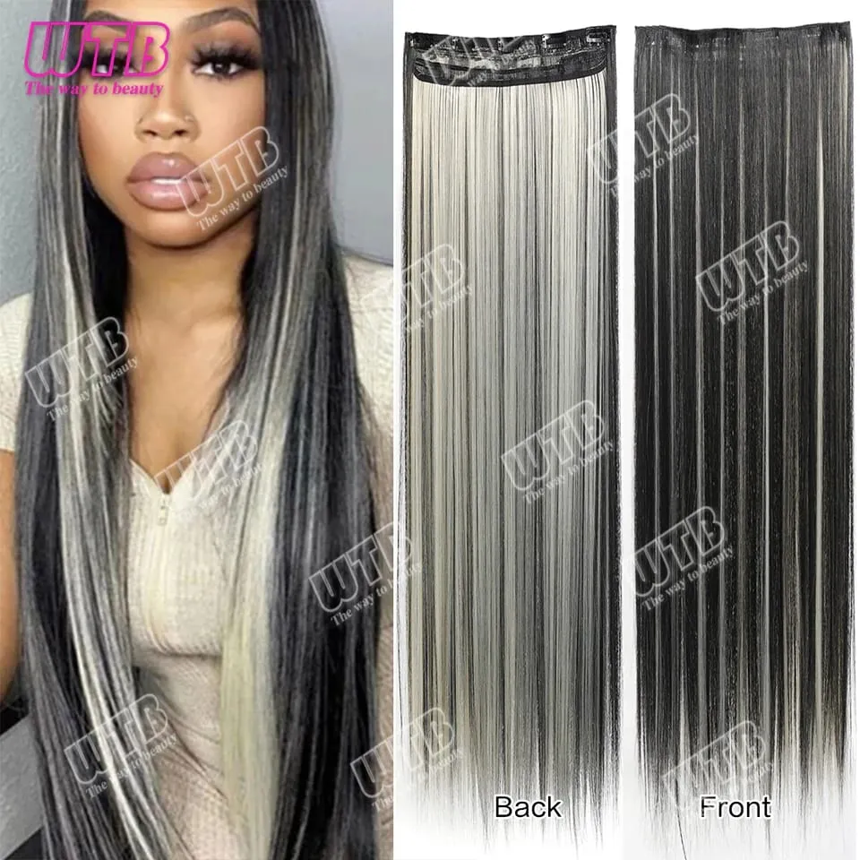 Extra Long Straight Synthetic 5 Clip Hair Extensions Ponytail Extension For Ladies Girls 20~40 Inches Clip In Extensions Hairpie