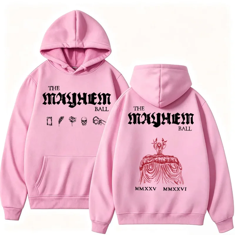 Lady Gaga The MAYHEM Ball Red Dress Hoodies Fashion Pop Music Vintage Sportwear Loose Fleece Casual Men Women Sweatshirt Gifts — image 6
