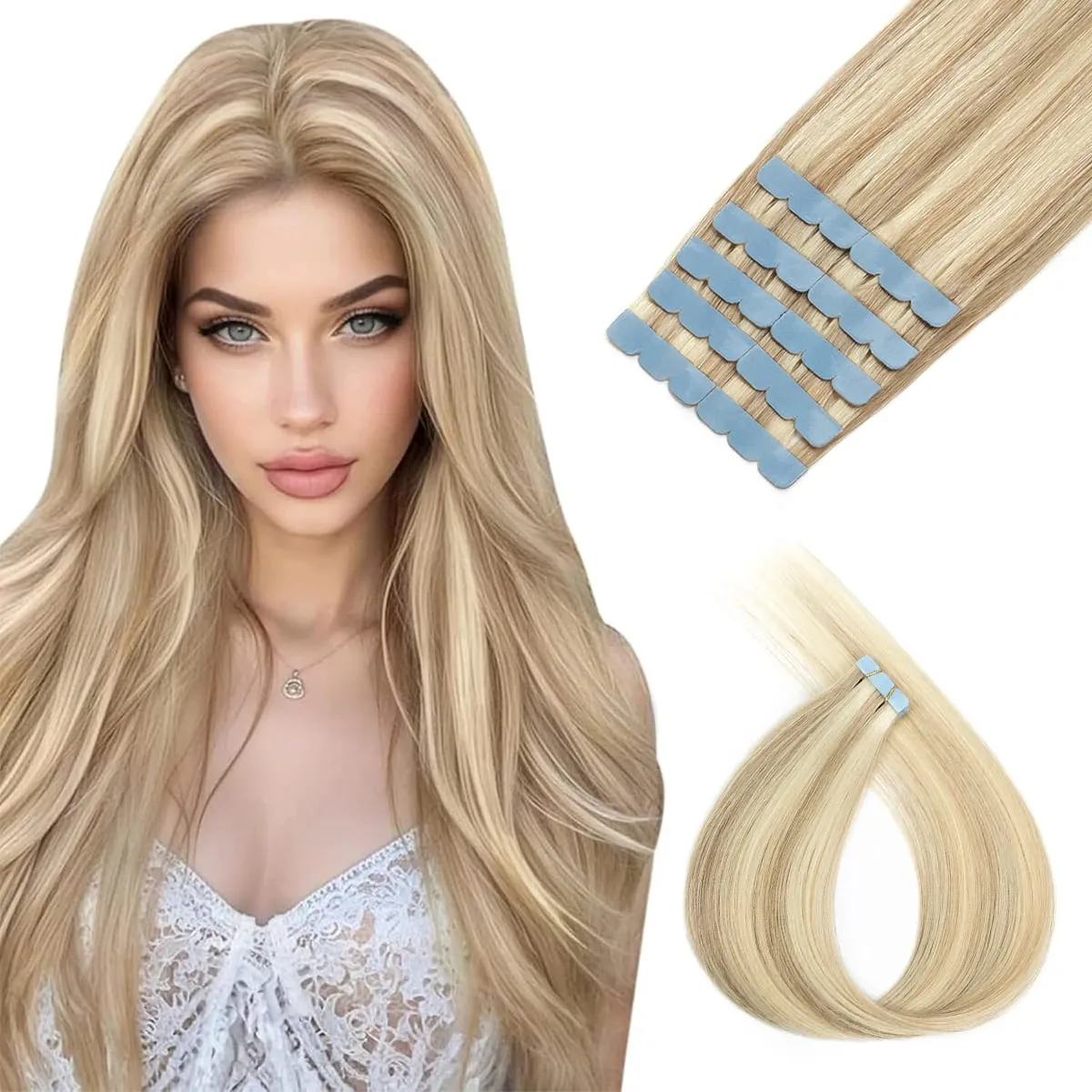 Tape-in Human Hair Extensions Straight Seamless And Invisible Adds Volume And Length Suitable for Daily Wear