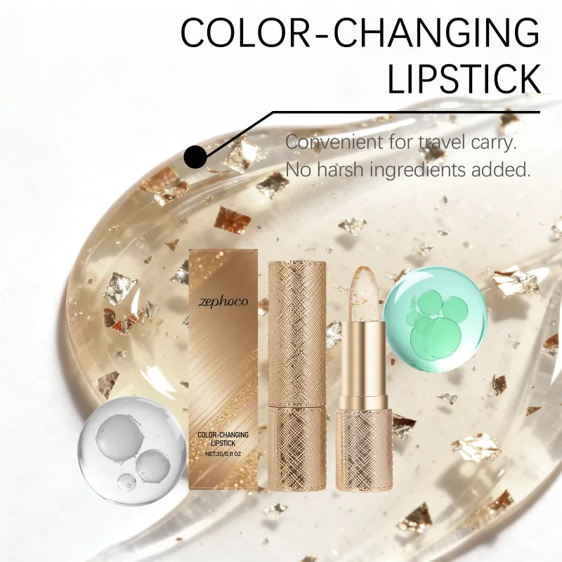 ลิปสติกเปลี่ยนสีโปร่งใสกันน้ำ Long Lasting Moisturizing Crystal Jelly Pearlescent Repairing Lip Balm เครื่องสำอางค์