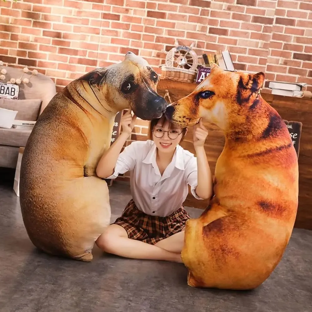 Hound 3D Lifelike Animal Throw Pillow Soft Plush Dog Pillow Creative Cushion Office — image 4