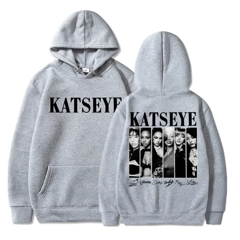 Limted Kpop Katseye Print Hoodies Vintage Trendy Men Women Y2k Hoody Sweatshirt Fleece Oversized Tracksuit Streetwear Fans Gifts