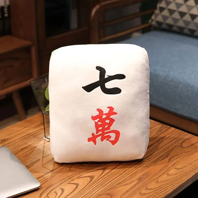 Creative Mahjong Pillow Cushion Chinese Plush Toy Car Chair Backrest Dice Funny Nap Sofa Home Decor Gift Accompanying Decoration — image 13