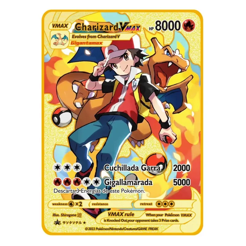 2026 NEW Pokemon Metal Card 10000 Points Arceus Charizard Super Card Golden English Mewtwo Vmax GX EX Anime Collection Card Gift — image 5