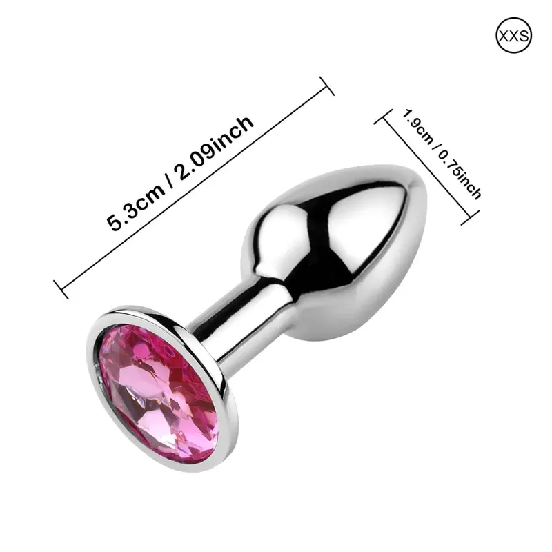 หรูหราโลหะ Anal Plug ชุดอัญมณี Butt Trainer Kit ของเล่นสำหรับผู้ใหญ่สำหรับผู้ชายผู้หญิงคู่เริ่มต้นเพศของขวัญขนาดใหญ่ขนาดกลางขนาดเล็กสีชมพู