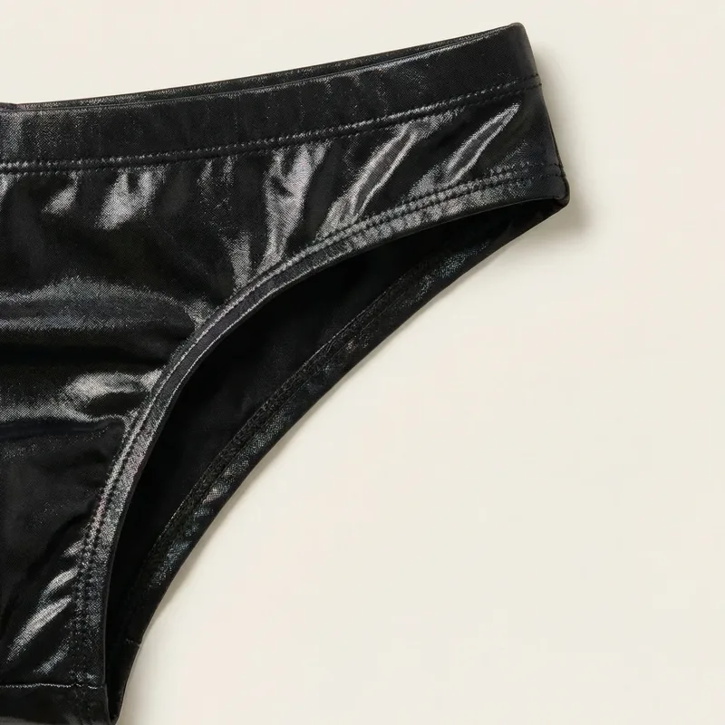 Pantalon Triangle en cuir PU pour hommes, 1 pièce, sous-vêtements triangulaires creux à entrejambe, Fitness de boxe, nouveauté pour adultes, cadeau doux