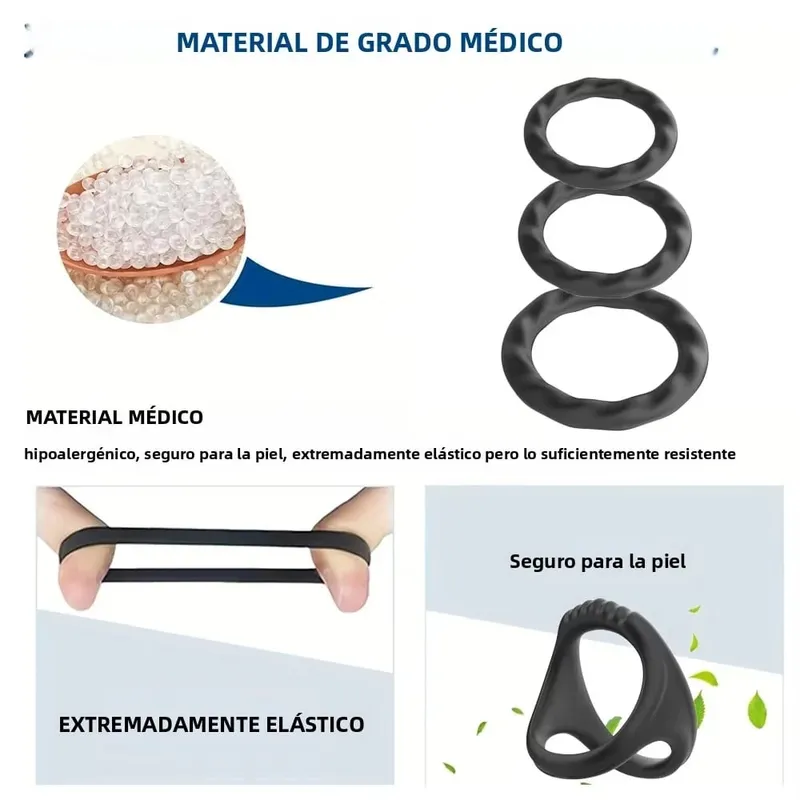 Silicone Penis Ring Ejaculation Delay Cock Rings Dick Erection Cockring Male Chastity Adult Sex Toys For Men Lock Sperm Trainer — image 4