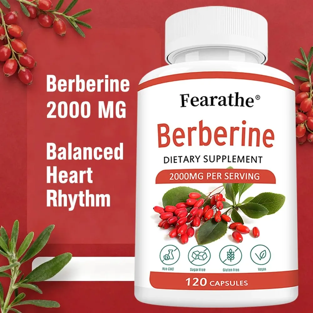 Berberine HCl 2000mg Capsules Supports Cardiovascular Health Digestion Immune Function Energy Antioxidant & Anti-Aging — image 3