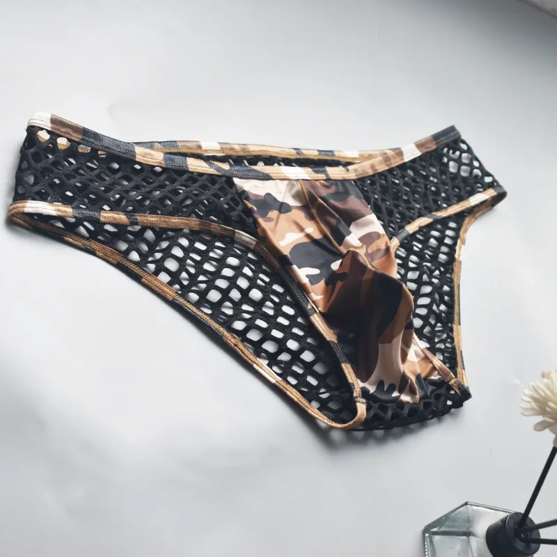 Man Underwear Mens Sexy Briefs Underpants Sissy Panties Camouflage U Pouch Hombre Slips Mesh Breathable Men's Lingerie Cuecas — image 6