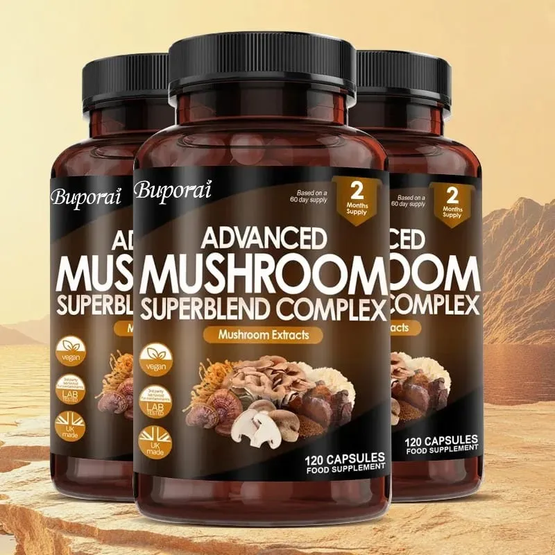 Mushroom Super Blend Complex - Brain Nervous System Health and Memory Supplements Immunity Sleep Energy Mood Support — image 2