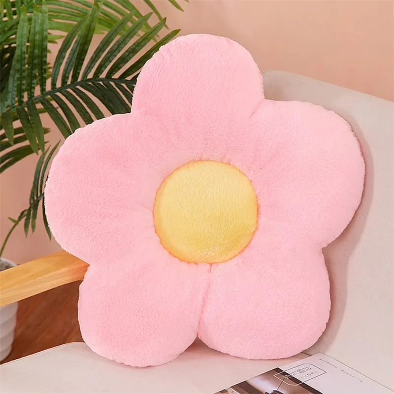 Practical 35cm Kawaii Colorful Flower Plush Pillow Cushion Soft Sunflower Plant Mat Stuffed Sofa Bed Sleeping Back Decor Gifts — image 14