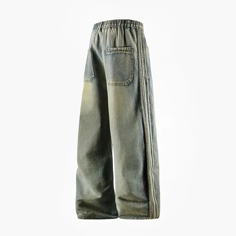 Man Pants Jeans Baggy Jeans Loose Fit Straight Leg High Street Casual Trousers For Men Spring Autumn Trendy Wide Leg — image 5