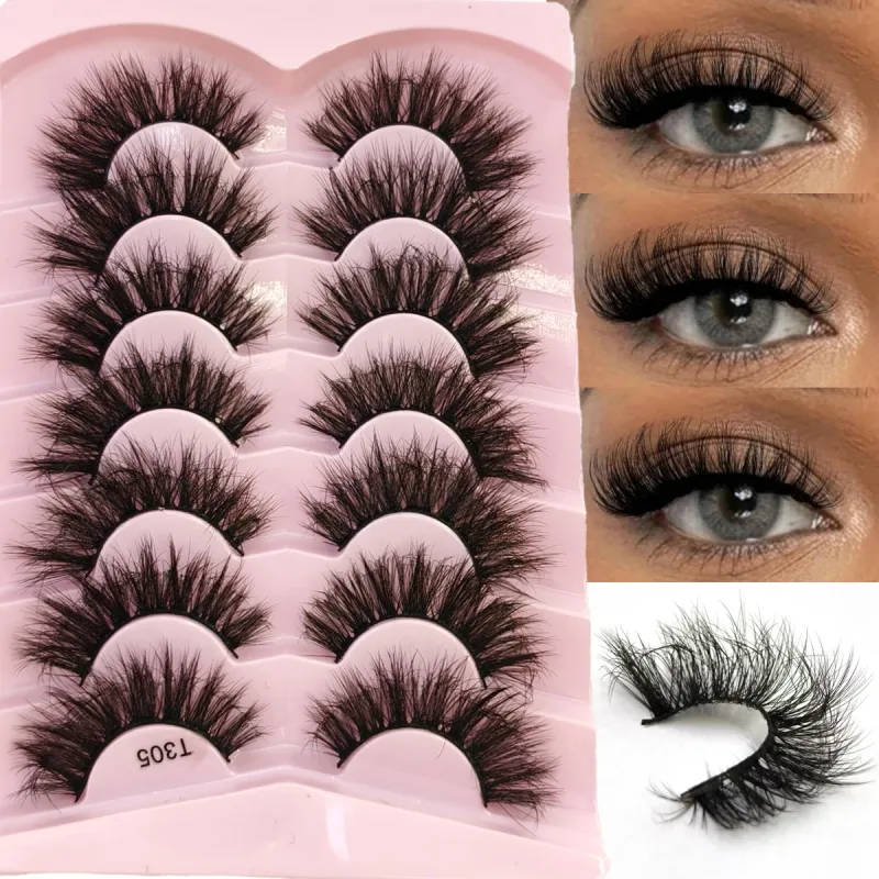 Fluffy Lashes Mink False EyelashesThick Cat Eye Makeup Long Natural Volume 3d Eyelashes Extension Wholesale Mink Eyelashes
