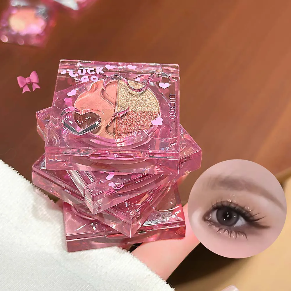 Τετράχρωμη Diamond Glitter Eyeshadow Palette Mini Pink Orange Matte Shimmer Eye Shadow Eye Pigments Highlighter Makeup Cosmetics