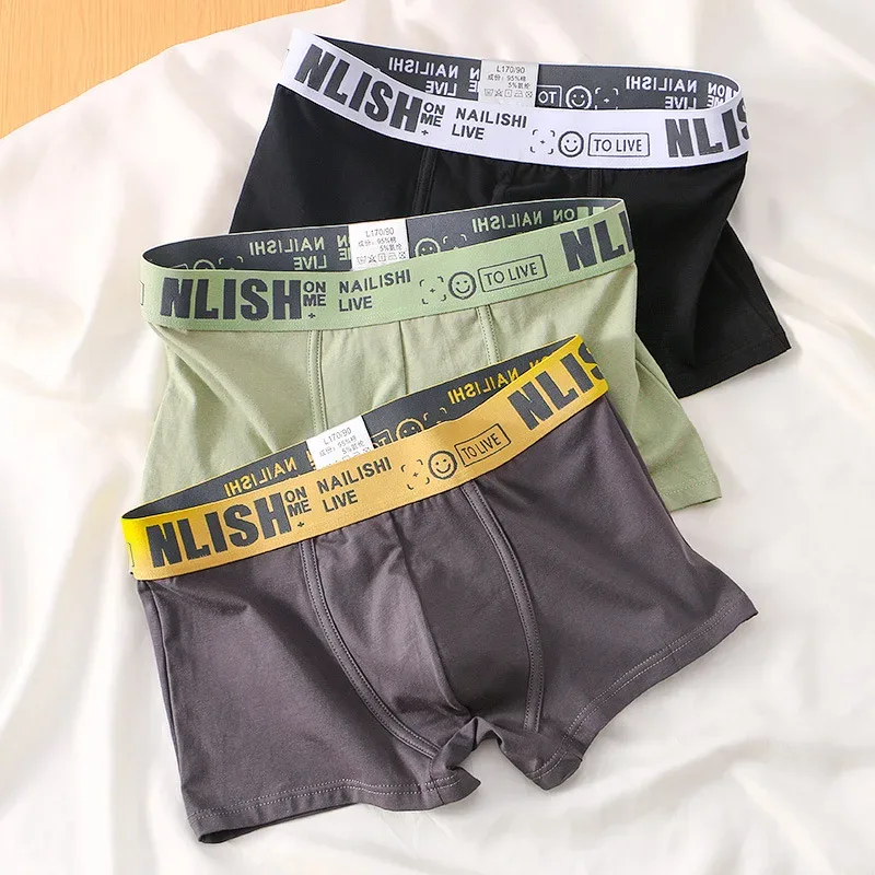 [Bloom the love] Jenama Solid 1pcs/3pcs Boxer Lelaki Seluar Dalam Kapas Boxershort Mens Boxers Man Cuecas Masculina Saiz M-3XL nl-112