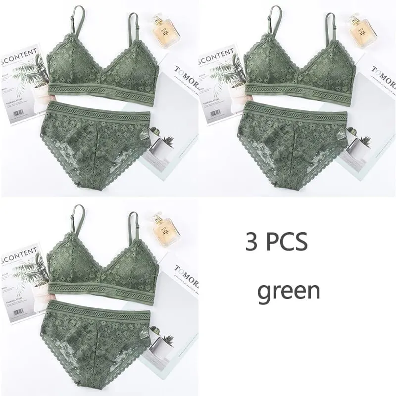 Σετ Σουτιέν 3 τεμαχίων Σέξι δαντέλα Beauty back κοστούμι Εσώρουχα Συγκεντρώστε απρόσκοπτη γυναικεία εσώρουχα Εσώρουχα Άνετα εσώρουχα — image 12