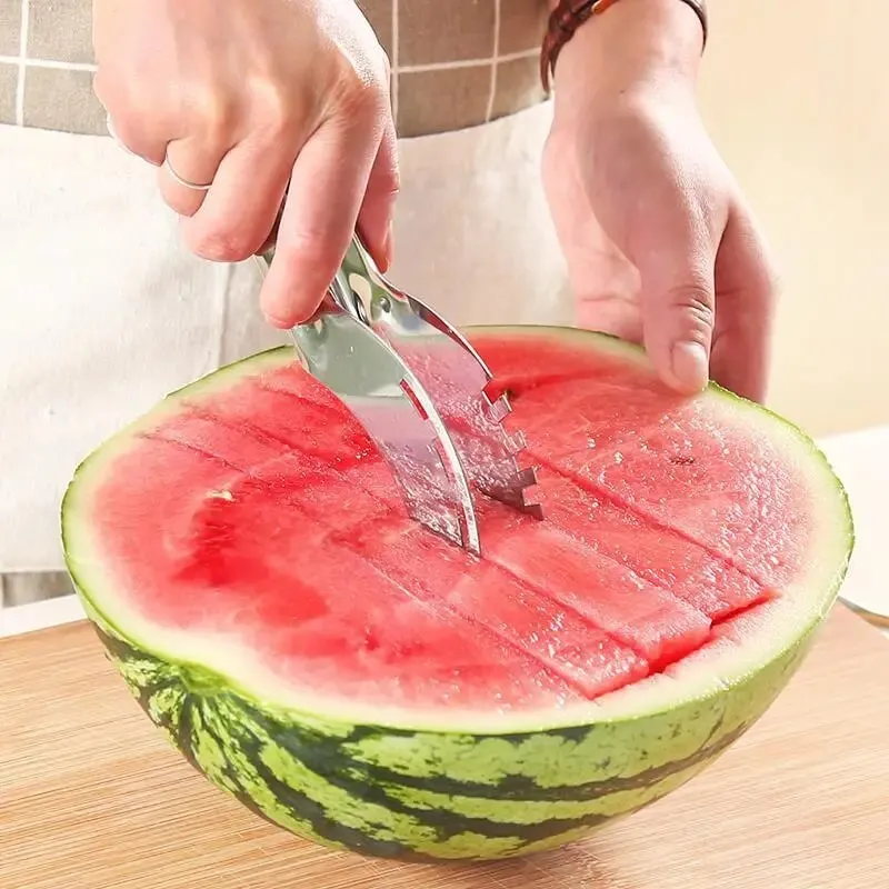 Kincir Angin Keluli Tahan Karat Pemotong Tembikai Artifak Salad Alat Penghiris Buah Alat Pemotong Penggali Tembikai Alat Aksesori Dapur — image 2