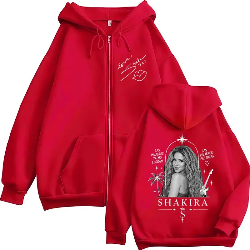 Shakira LMYNL Las Mujeres Ya No Lloran Tour Zipper Hoodies Men Women Clothing Casual Long Sleeve Zip Up Sweatshirts Jackets Coat — image 3