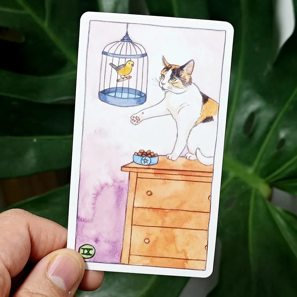 Cat Tarot Russian Language 10.3*6cm Combine Authenticity with A Feline Sense of Humor 78 Pcs Cat-themed Tarot Cards — image 6