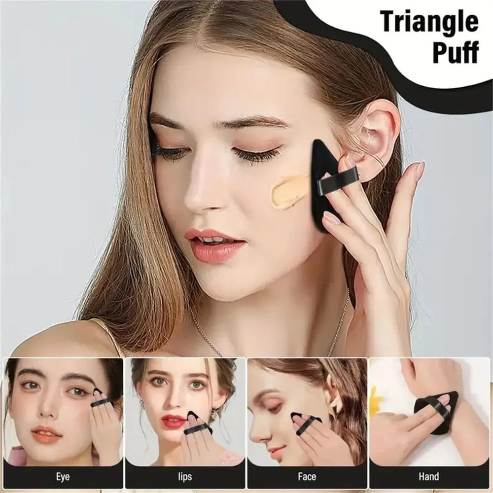 2/5/10Pc Black Triangle Powder Puff Facial Makeup Sponge Soft Velvet Cosmetics Puff Mixer Beauty Foundation Soft Skin-Friendly