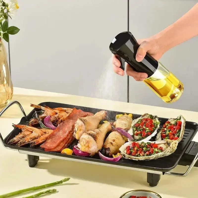 Oil Spray Bottle Pot Kitchen Household Cooking Oil Dispensers Olive Oil Sprayer Mister for Air Fryer Salad Baking — image 2