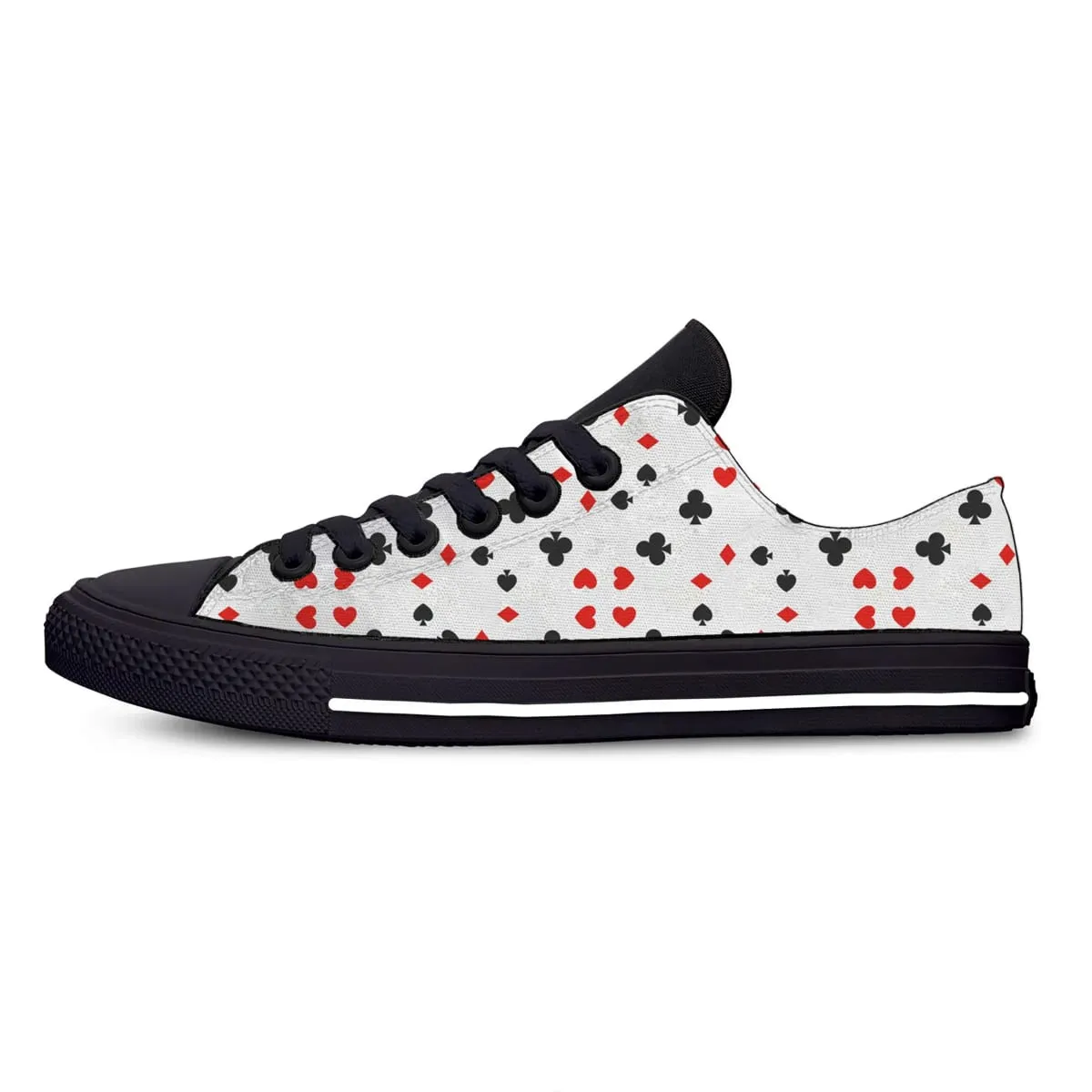 Summer Playing Card Poker Novelty Cool Funny Fashion Casual Shoes Low Top Lightweight Board Shoes Breathable Men Women Sneakers