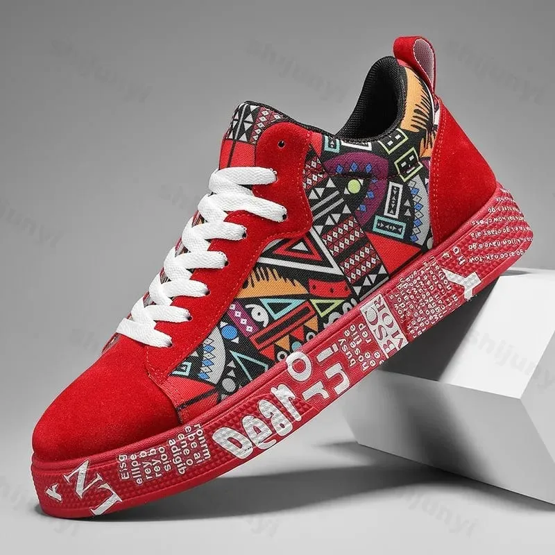 Mens Casual Sport Shoes 2025 Autumn Fashion Comfort Non Slip Casual Sneakers Platform Outdoor Running Shoes Graffiti Board Shoes — image 1