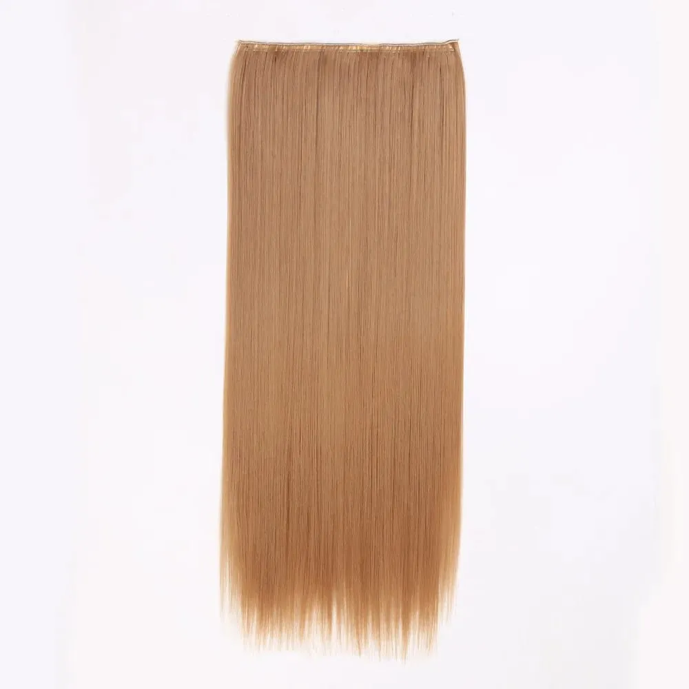 Synthetische natürliche synthetische Haarverlängerungen, 5 Clip-in-künstliche gefälschte Ombre-Blond-Braun-Schwarz-Rosa-gerade falsche Haarteile — image 29