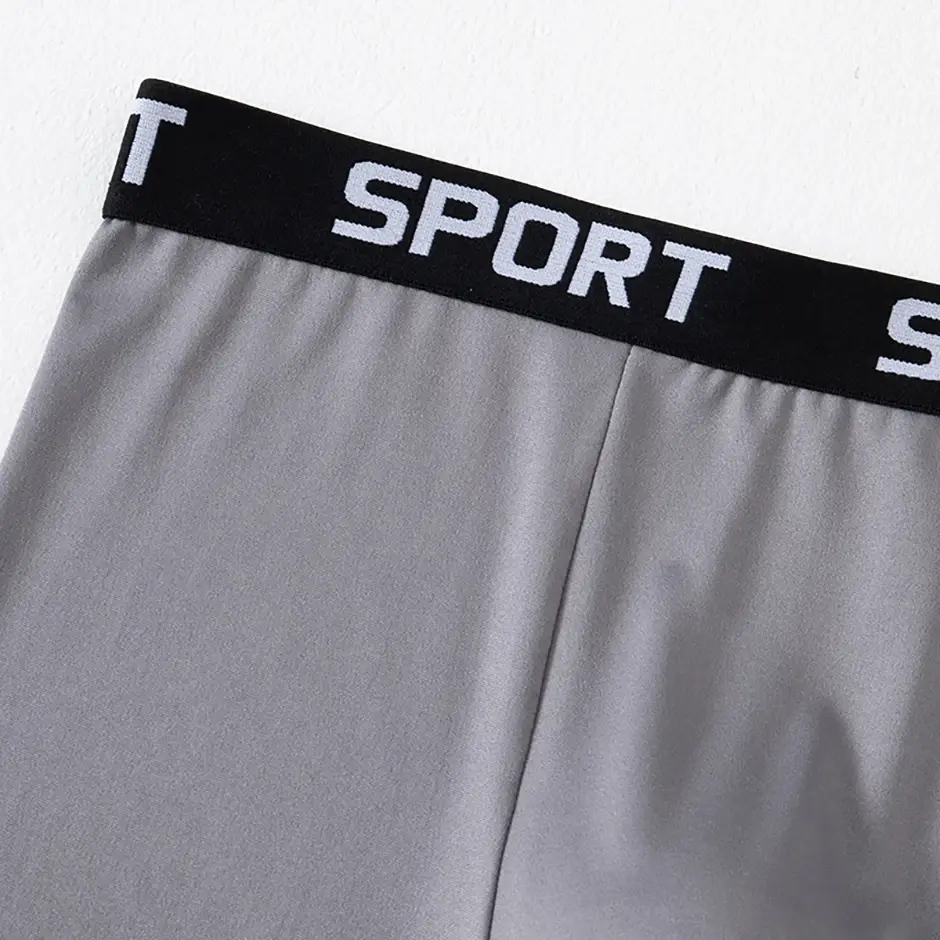 5-piece Set Of Solid Color Fashionable Simple Sports Long Underwear Comfortable Plus Size Flat Corner Pants Cycling Base Shorts