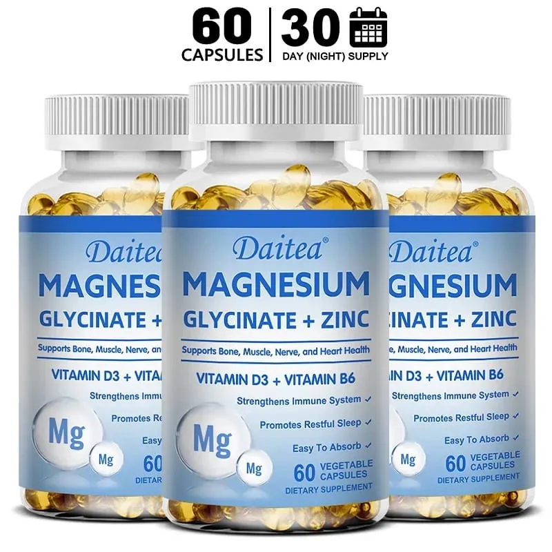 Κάψουλες Daitea Magnesium and Zinc - Συμπλήρωμα γλυκινικού μαγνησίου για την υποστήριξη των μυϊκών νεύρων και της υγείας της καρδιάς — image 10