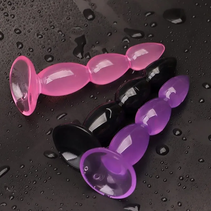 1PC Butt Plug Dildo Butt Prostate Massage Unisex Sexy Stopper TPE Anal Plugs Beads Adult Sex Toy for Men Women Adult Games — image 4