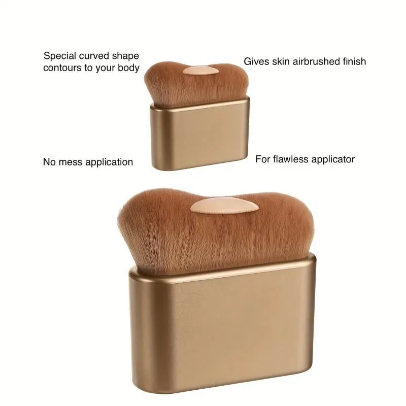 1PC Golden Large Self Tanning Blend Brush Professional Kabuki Brushes Powder Foundation Blusher Shadow Bronzer FaceandBody Brush — image 3