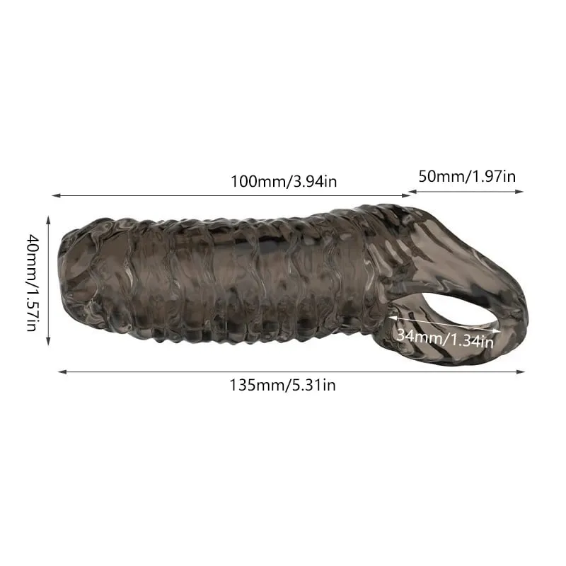 Penis Ring Male Realistic Penis Sleeve Extender Cock Sleeve Enlargement Delay Ejaculation Cock Ring Reusable Sex Toy