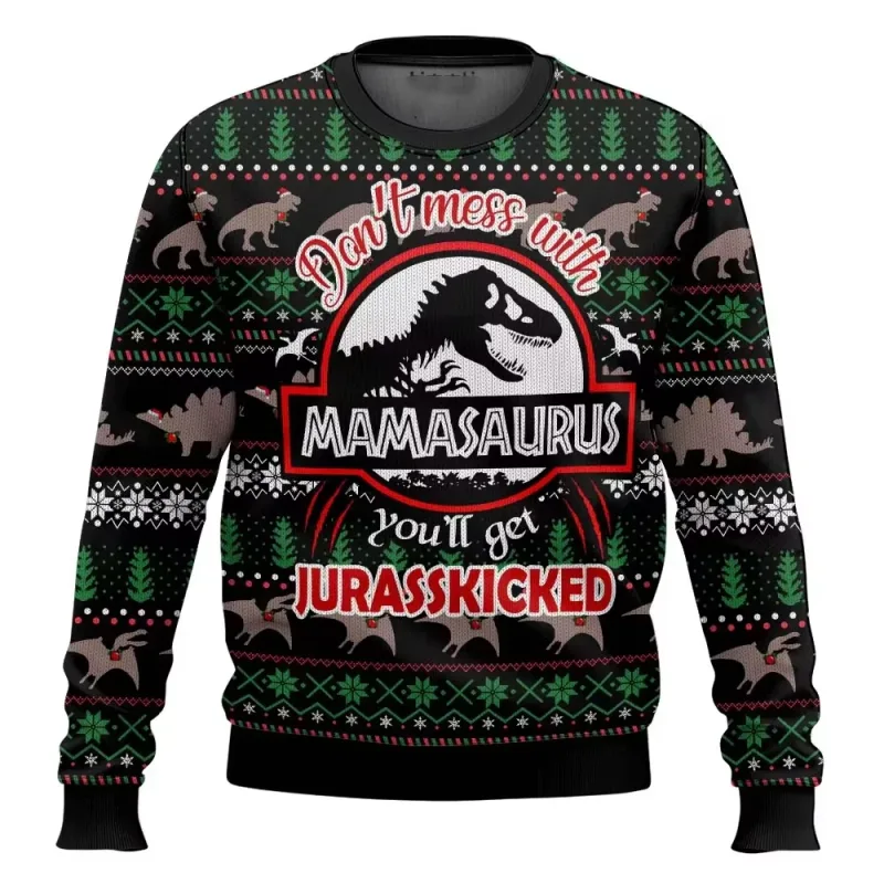 Jurassic Park Dinossauros Feliz Natal Roupas Presentes Suéteres de Papai Noel moletons masculinos e femininos 3D Festa de outono