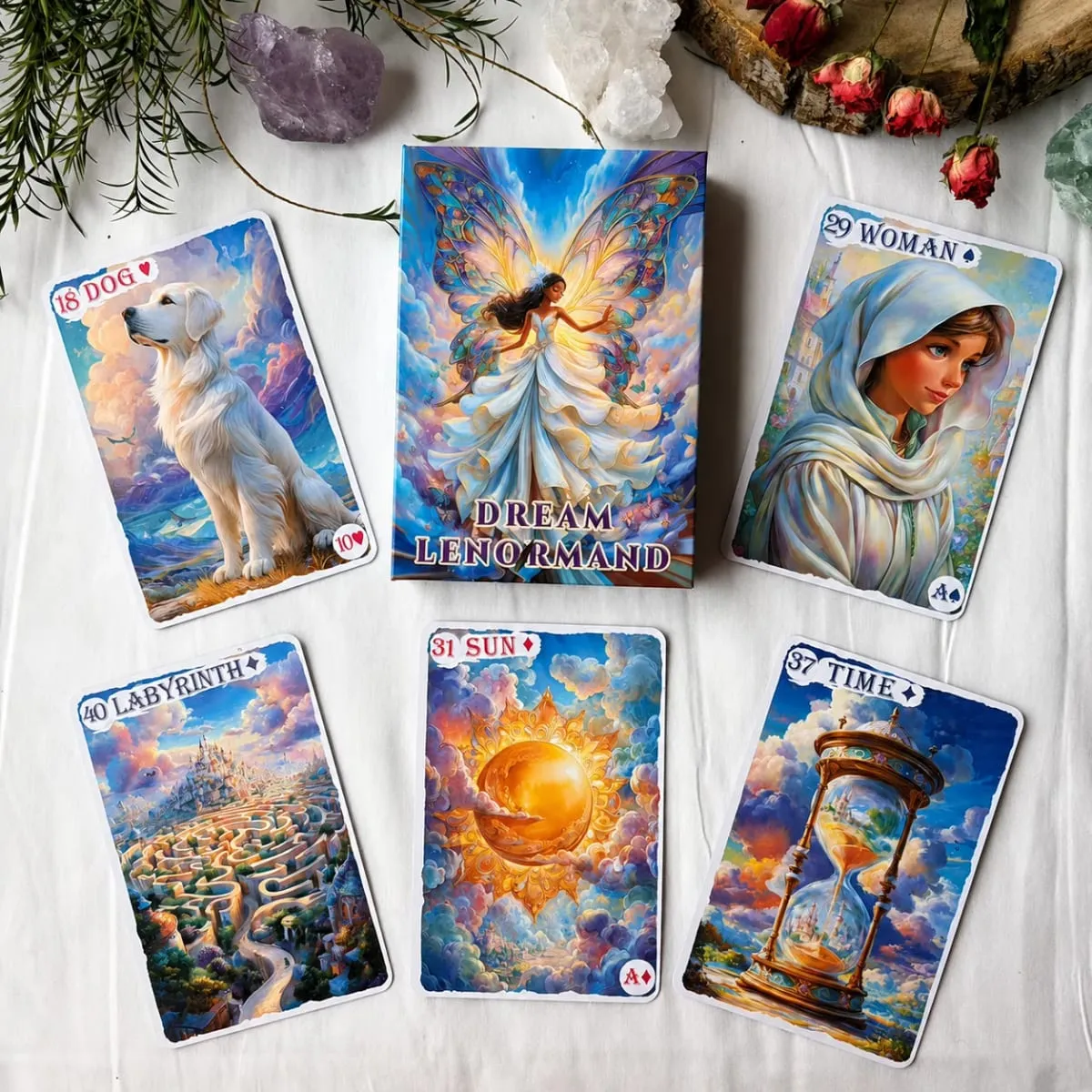 Tarô da Fada Fantasia Lenormand | Baralho Lenormand Expandido de 42 Cartas | Perfeito para iniciantes | Inclui guia digital