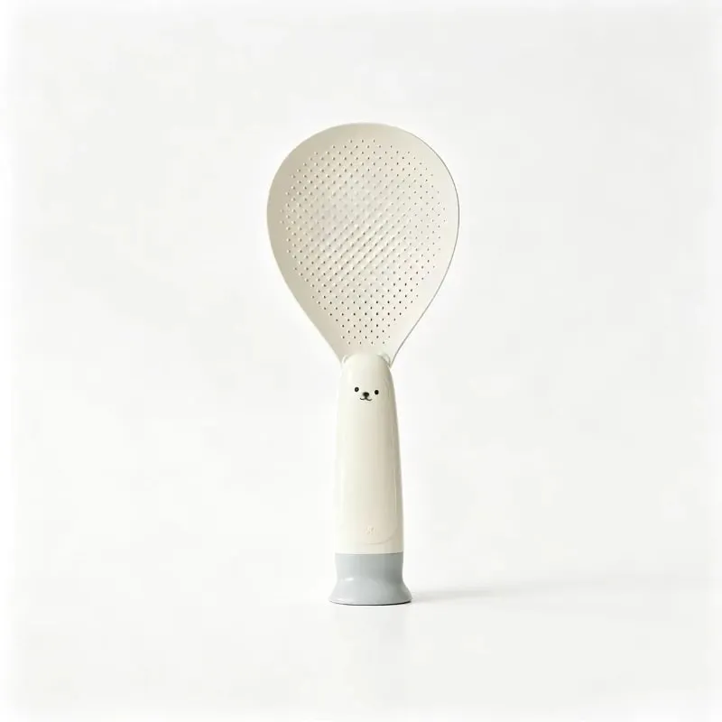 1 Piece Suction Cup Standing Rice Spoon Non‑Stick Heat‑Resistant Self‑Stand Rice Paddle for Rice Cooker Serving Cooking