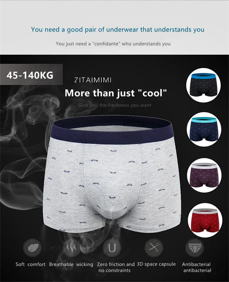 Men's Panties Large 7xl 8xl 9xl Underpants Man Seamless Underwear Men Boxer Shorts Printed Boxers Mens Pack Cotton Big Pantys — image 6