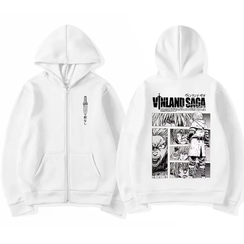 Anime Vinland Saga Zipper Hoodies Manga Thorfinn Karlsefni Men's Women Clothing Zip Up Sweatshirts Harajuku Oversized Pullovers — image 3