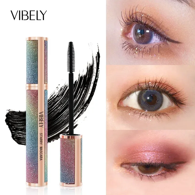 Diamond 4D Mascara Silke Fiber Vattentät Långa ögonfransförlängning Förlängning Tjock Svart Mascara Ögonmakeupprodukter Kosmetika — image 8