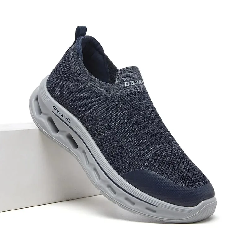 Desai Men's 2026 Autumn Mesh Slip-on Shoes Breathable Hollow Thick Sole Lightweight Casual Sneakers Walking Daily Footwear — image 5