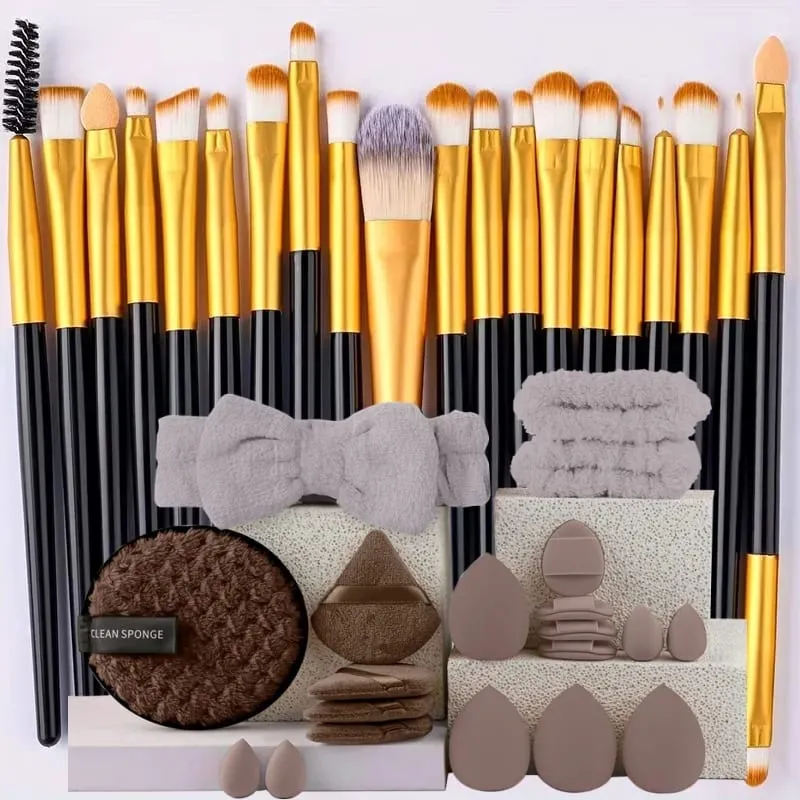 Makeup Brushes Set Premium Synthetic Kabuki Foundation Concealers Powder Blush Blending Face Eye Shadows Brush Set — image 1