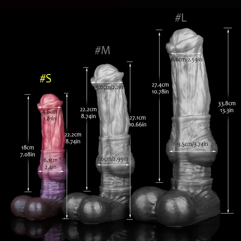 3 size S M L Colorful Large Long Silicone Fantasy Horse Dildo With Suction Cup Anal Dildo Penis Sex Toys for Women Men — image 18