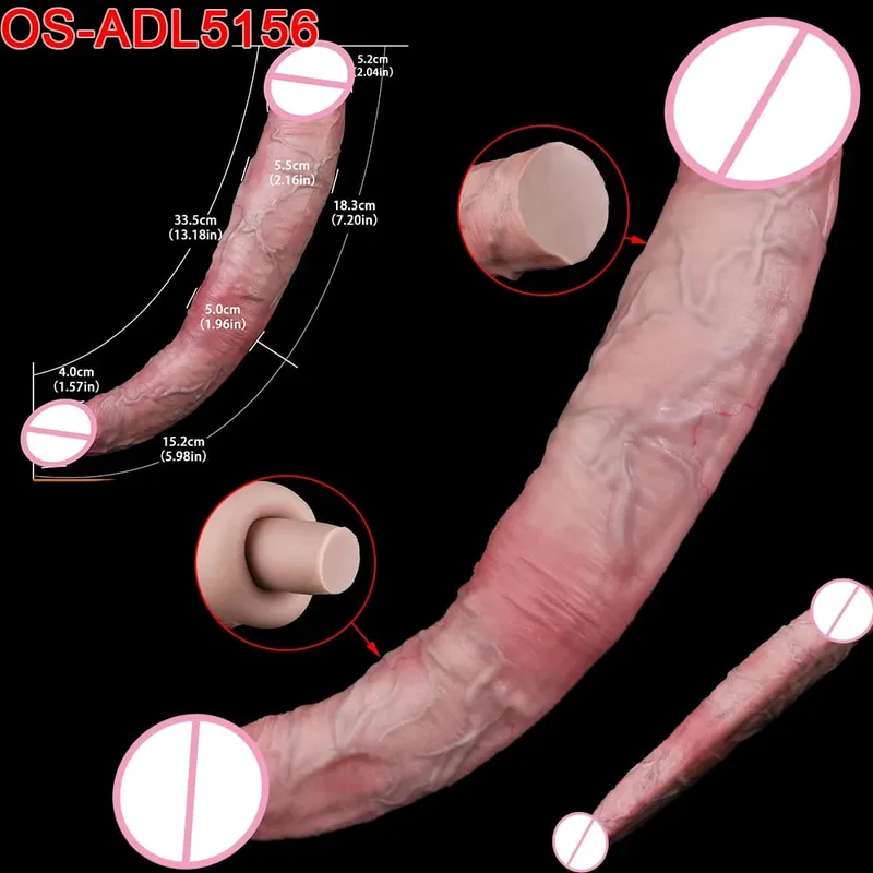 47 cm Realistische Lange Dildos Doppel Kopf Anal Vaginal Stimulator Sex Spielzeug Mit Sauger Für Lesbische Paare Homosexuell Männer erwachsene Werkzeuge