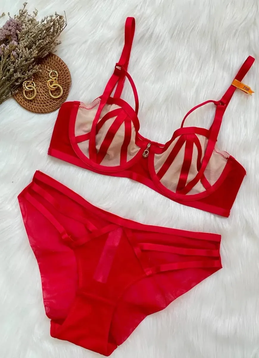 Sexy Lace Lingerie Set for Women Push Up Bra & Panty Set Sheer Mesh Underwear for Special Occasions — image 4