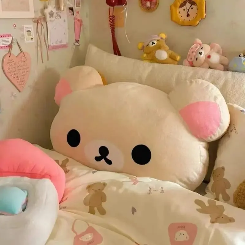 Rilakkuma Bear Plush Pillow Dual Sided Large Soft Bedside Cushion Nap Pillow Dormitory Stuffed Doll Birthday Gifts For Fan — image 8