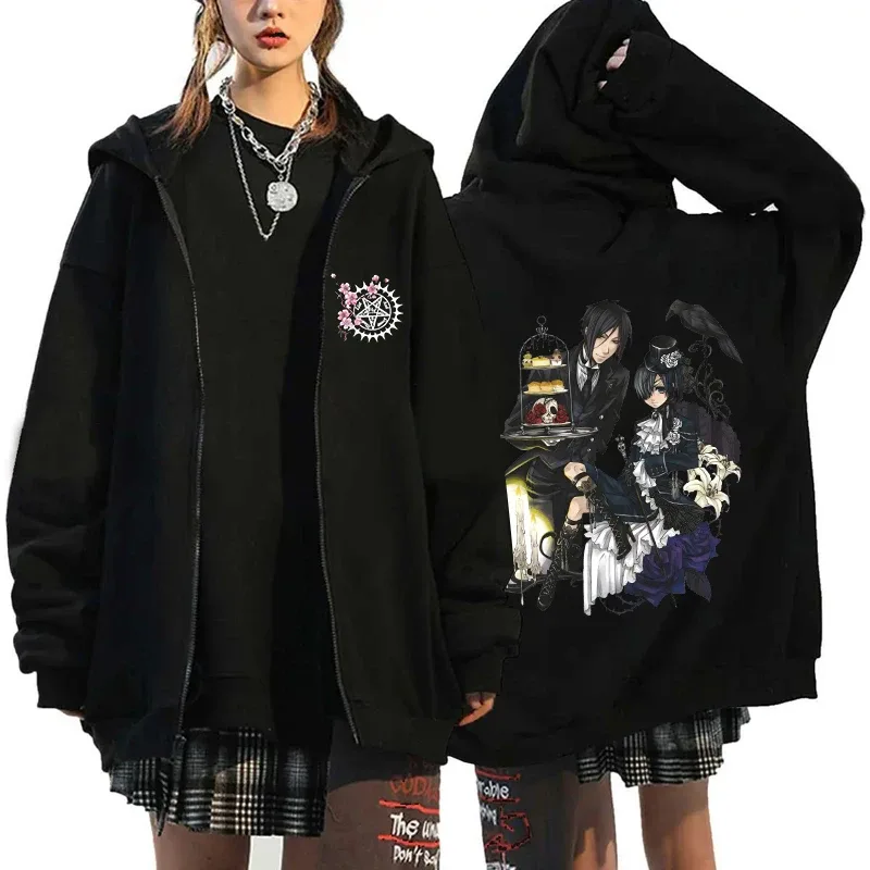 2025 Hot Aniem Cosplay Tops Black Butler Zipper Hoodie Fashion Autumn Winter Long Sleeve Sweatshirts Zipper Jacket For Man Woman — image 22