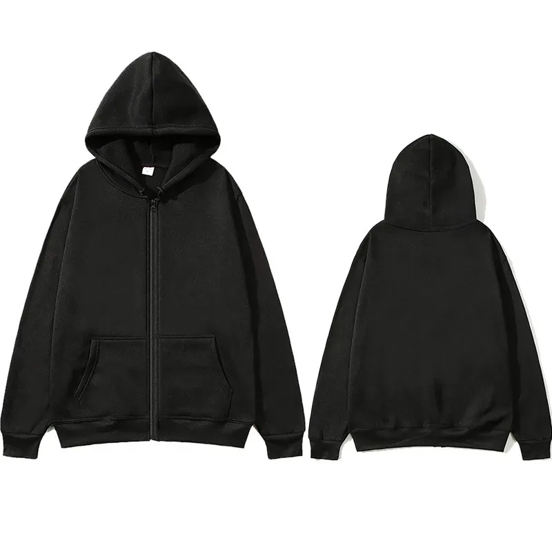 Fashion Casual Black Gray Blue Zipper Hoodie Hip Hop Street Wear Sweatshirts Skateboard Men/Woman Pullover Hoodies Male Hoodie — image 1