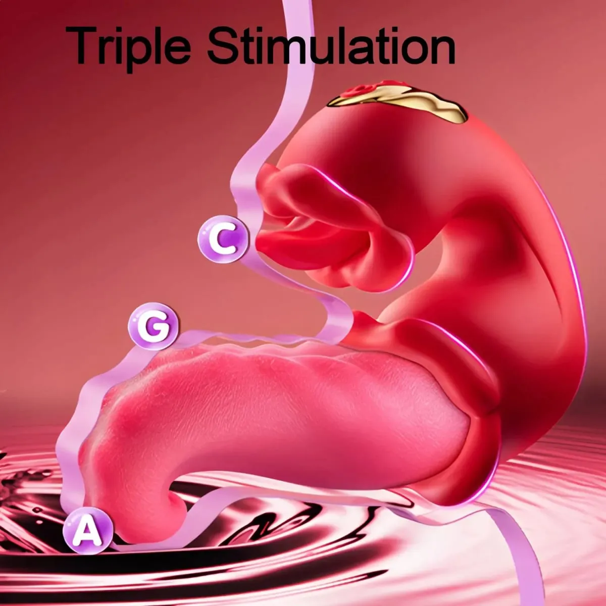 Rose Licking Realistic Tongue Vibrator G-spot Nipple Vagina Stimulator Clitoral Massager Thrusting Dildo Adult Sex Toy — image 5
